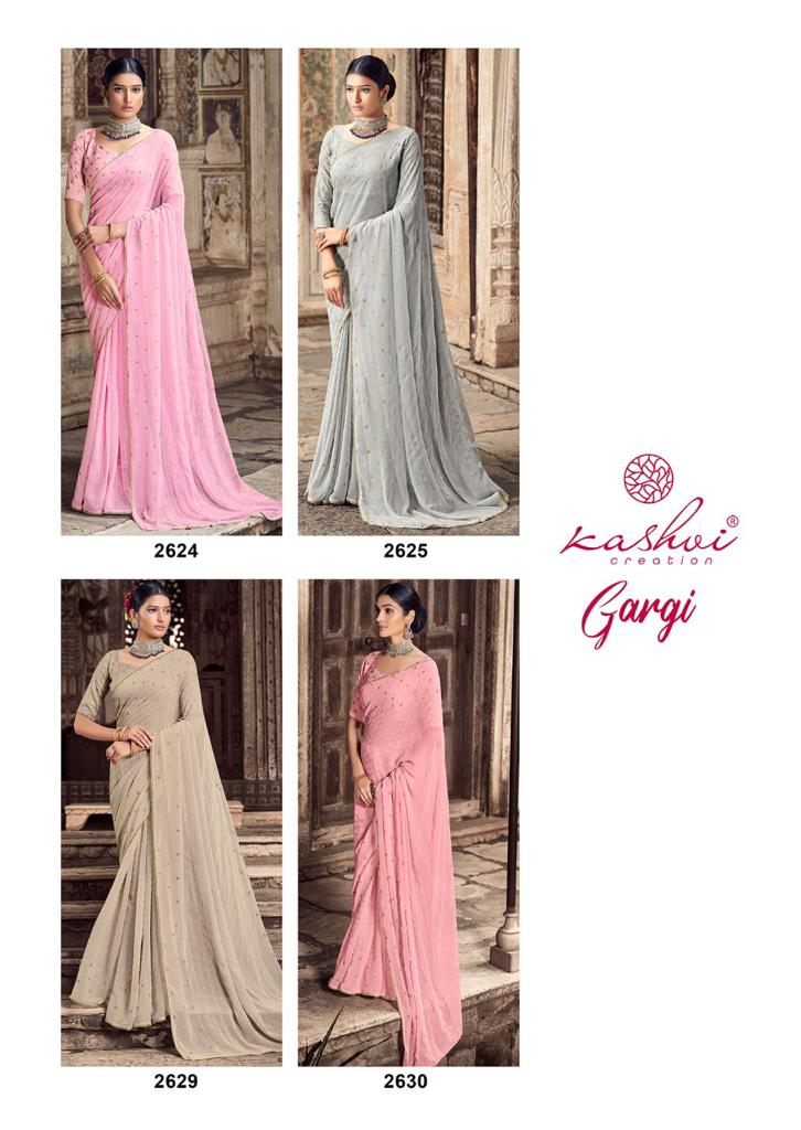 Kashvi Gargi Party Wear Designer Fancy Georgette Saree Collection
